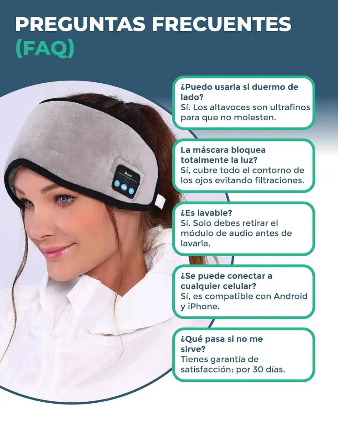 SmartSleep™ Antifaz Inteligente para Descansar 🛌 + 🎁Guía digital '7 pasos para Dormir Mejor'