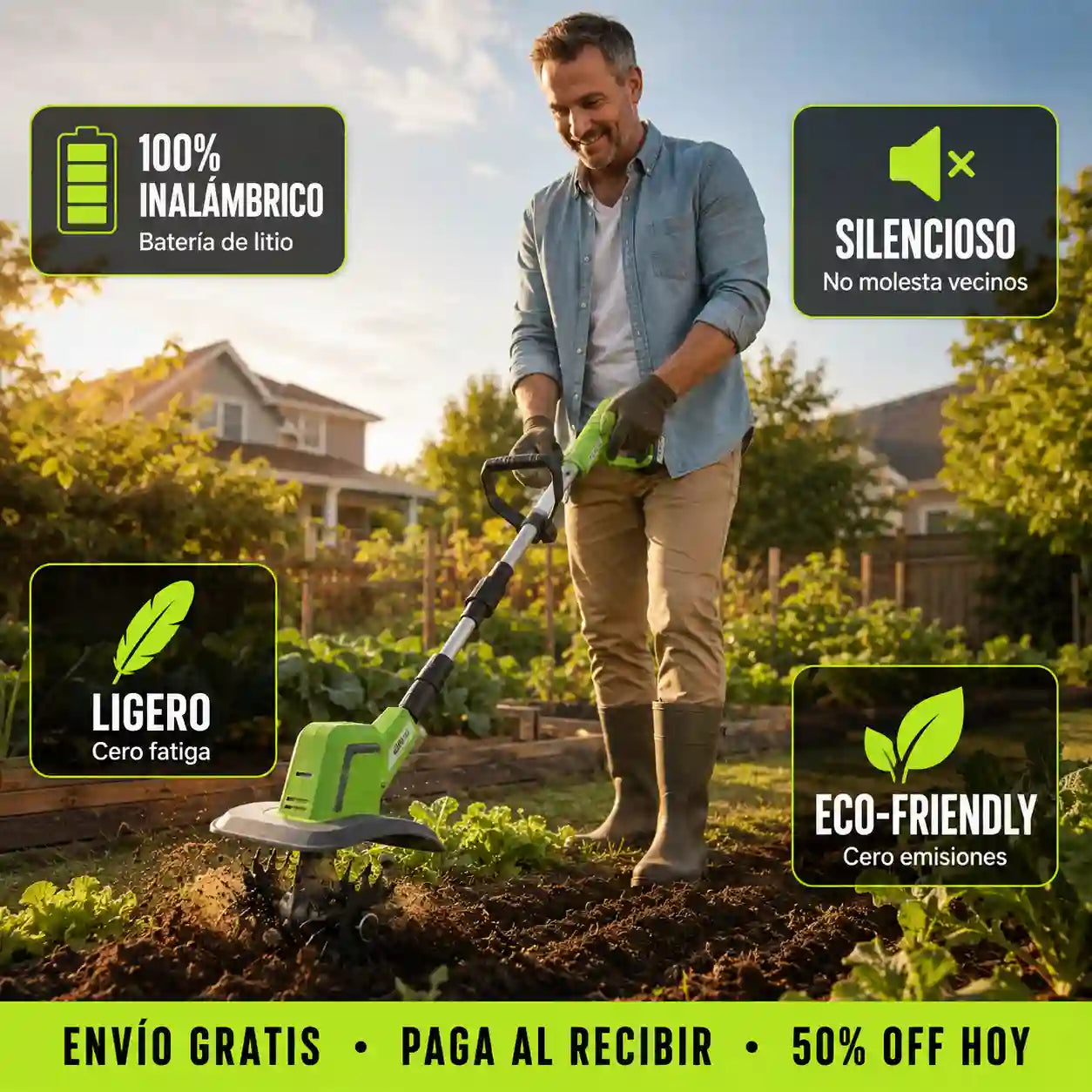 Cultivador Eléctrico Jardín MCASA
