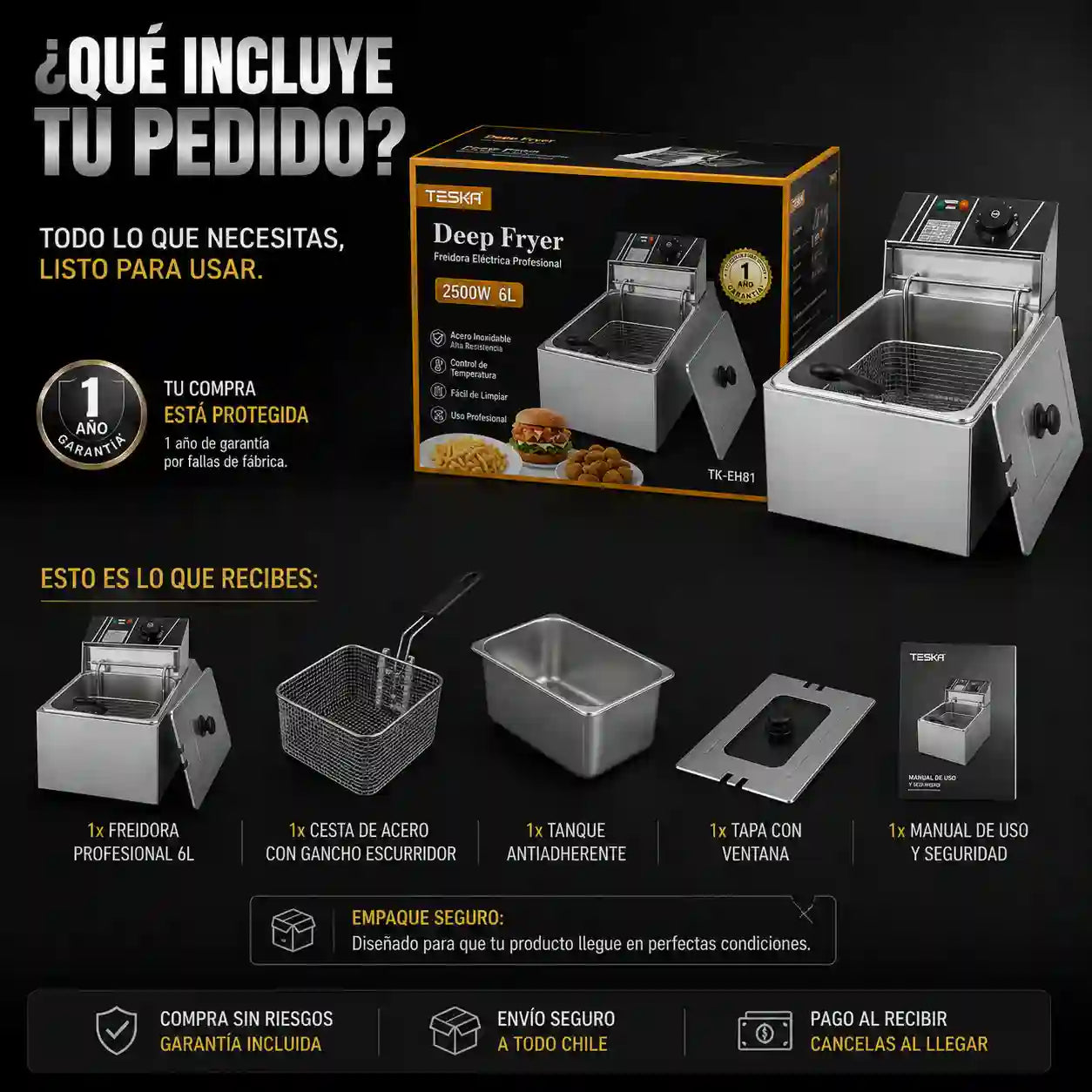 Freidora Eléctrica Profesional 6L ~ ¡Cocina sin límites!