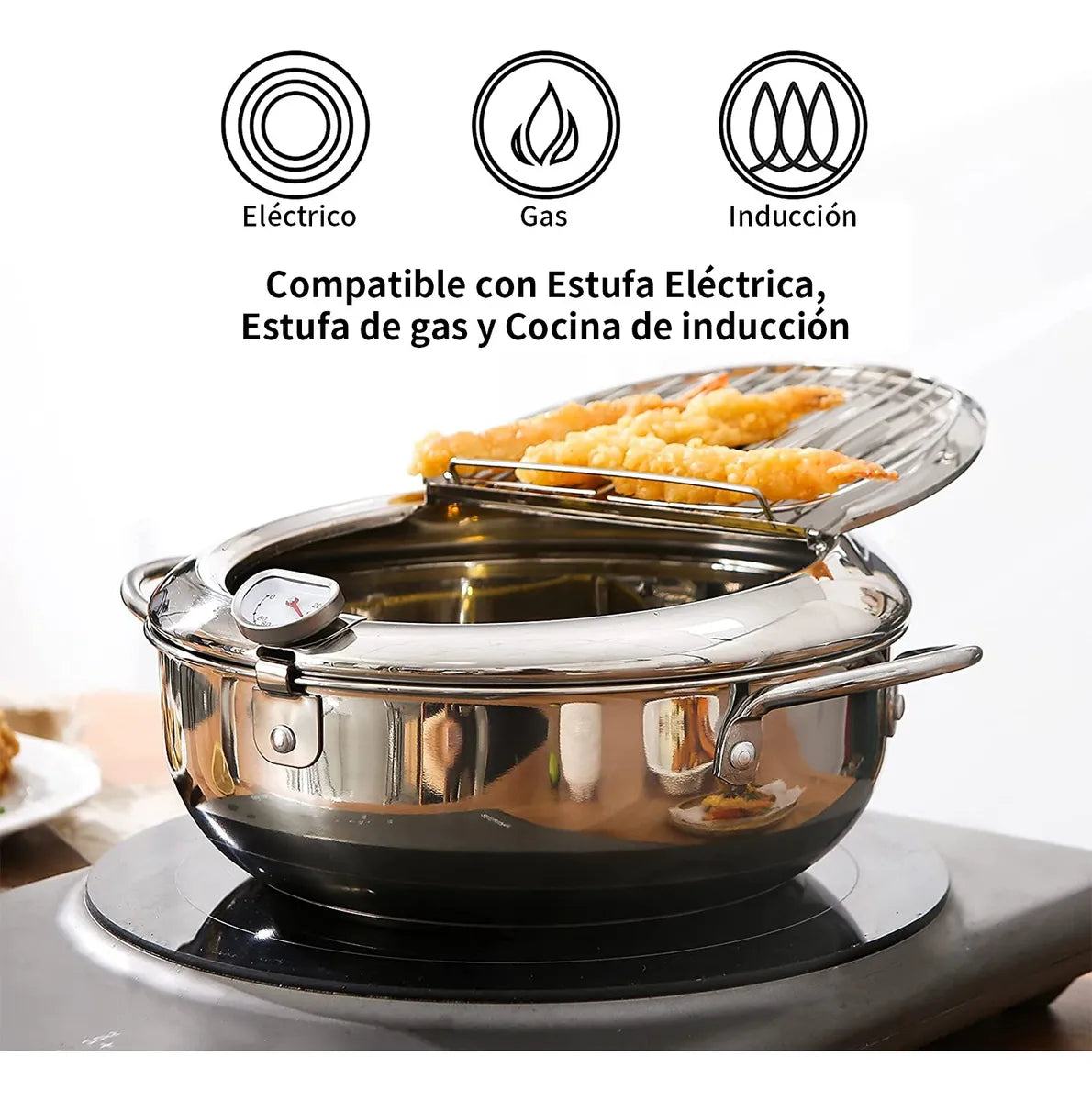 Olla Freidora Japonesa - Cocina crujiente y limpia, al estilo japonés 🇯🇵🍤