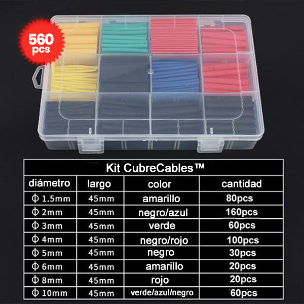 🛠️ Kit CubreCables™ 560 pcs | Repara y Protege tus Cables en pocos Pasos