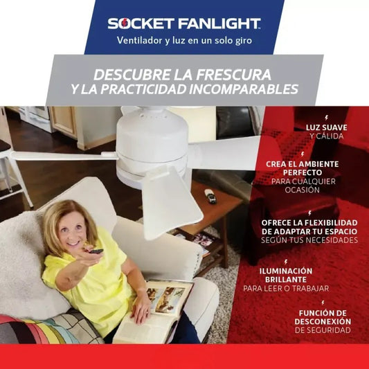 Socket FanLight™ 2 en 1 ~ Ventilador y Luz en un Solo Giro!💡