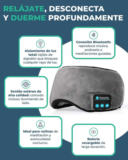 SmartSleep™ Antifaz Inteligente para Descansar 🛌 + 🎁Guía digital '7 pasos para Dormir Mejor'