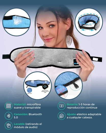 SmartSleep™ Antifaz Inteligente para Descansar 🛌 + 🎁Guía digital '7 pasos para Dormir Mejor'