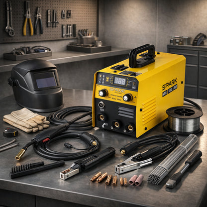 ⚙️ SOLDADORA INVERTER MIG + ARC + KIT COMPLETO 🧰 Todo lo que necesitas para soldar, en un solo equipo
