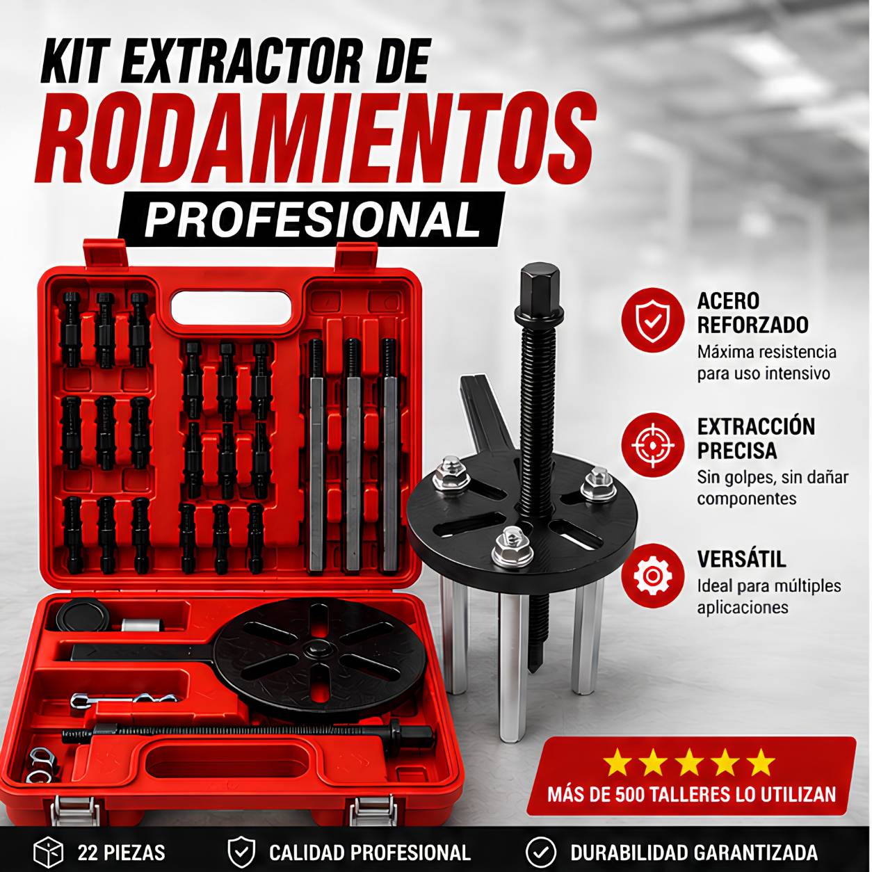 Kit Extractor de Rodamientos Profesional ~ Extrae como un profesional