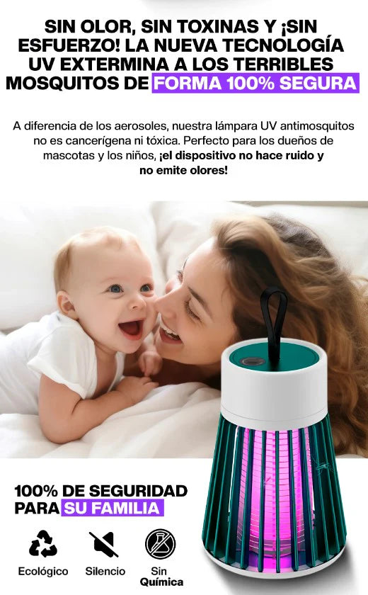 Killer Beast Lámpara Mata Zancudos [Sin Ruidos ni Químicos]