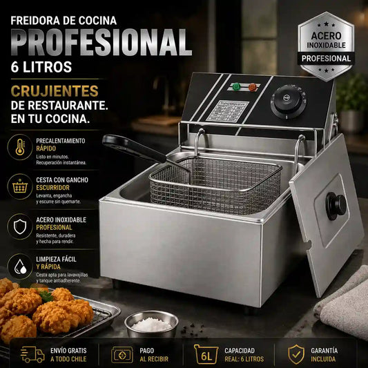 Freidora Eléctrica Profesional 6L ~ ¡Cocina sin límites!