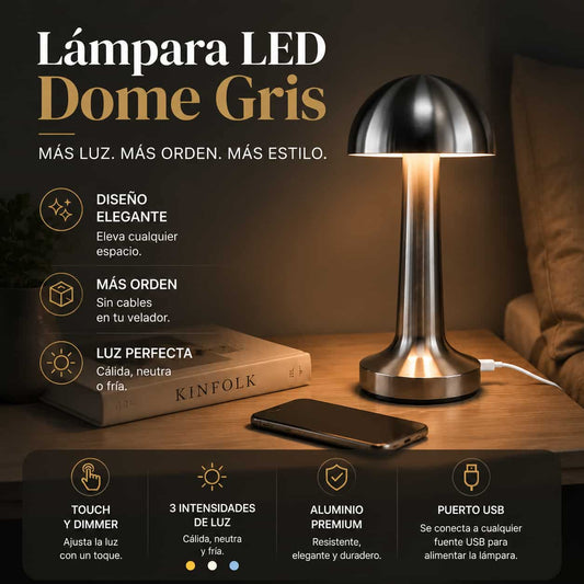 Lámpara Led Dome Gris