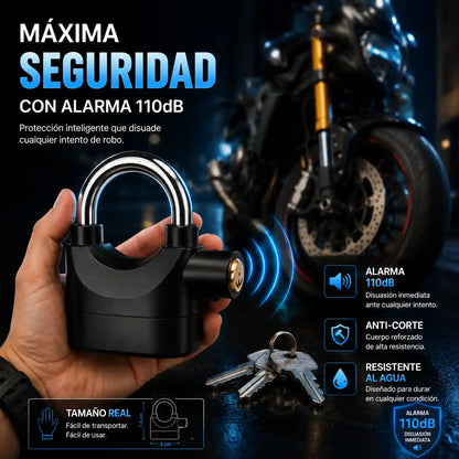 CANDADO CON ALARMA 110dB 🔒 MÁXIMA SEGURIDAD