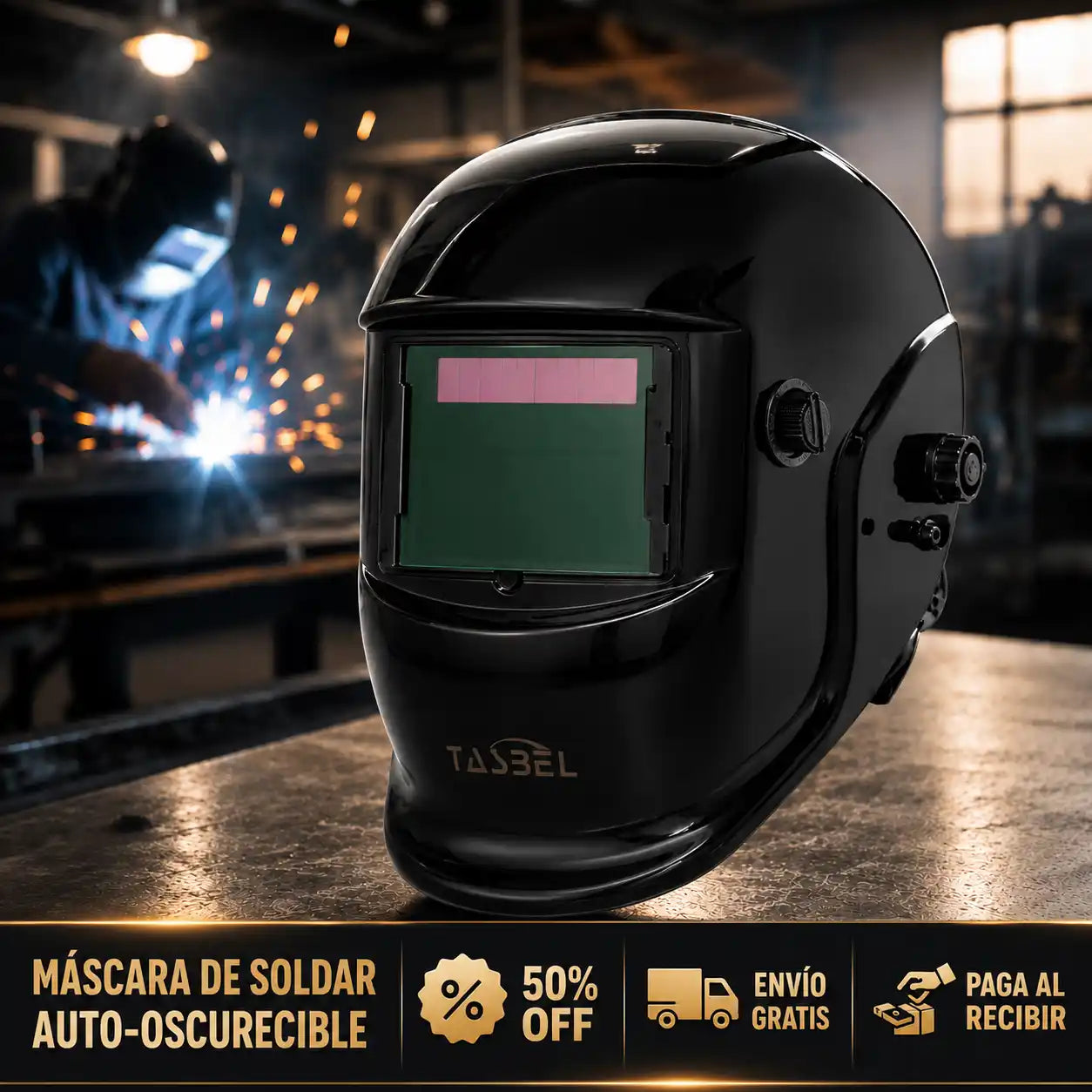 Mascara de Soldar Auto-Oscurecible Tasbel🧑‍🏭