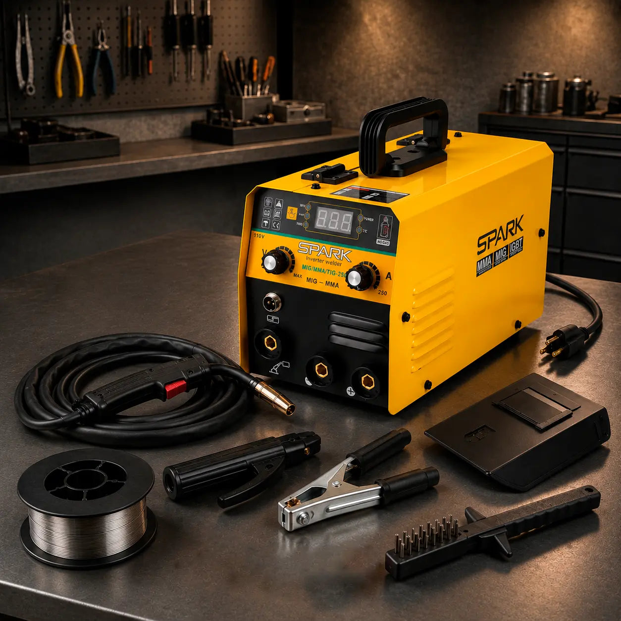 ⚙️ SOLDADORA INVERTER MIG + ARC + KIT COMPLETO 🧰 Todo lo que necesitas para soldar, en un solo equipo