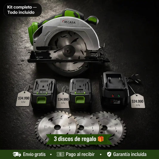 Sierra Circular Inalámbrica MCASA  2 Baterías | Incluye 3 discos de regalo 🎁