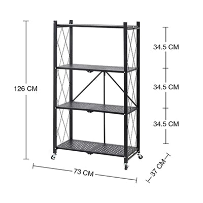 Urbanblack™ Estante Plegable 4 Pisos - El orden que tu casa necesitaba🖤🗄️!