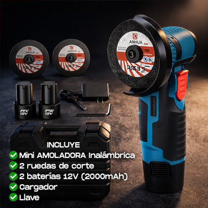 Mini Amoladora Angular + 2 baterías - ✔️ Sin cables · ✔️ Más control · ✔️ Mejor acabado