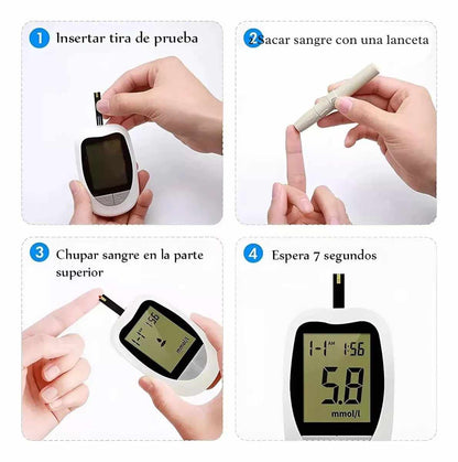 Medidor de Glucosa Digital ~ Ideal para el control personal diario, sin complicarte y desde donde estés!
