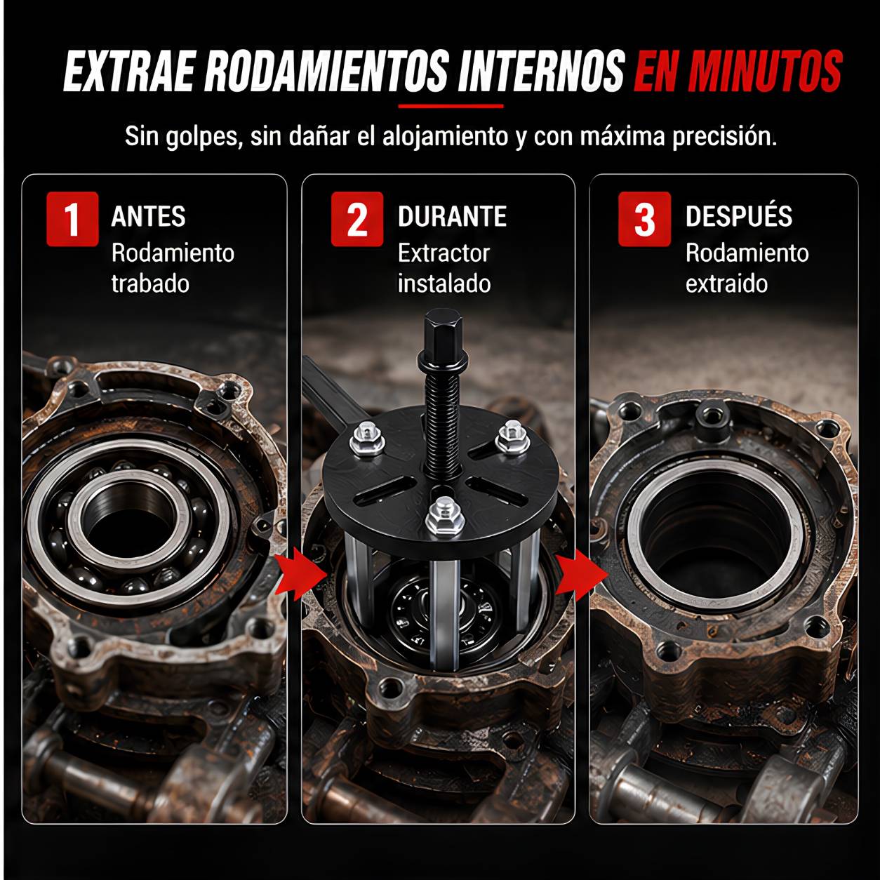 Kit Extractor de Rodamientos Profesional ~ Extrae como un profesional
