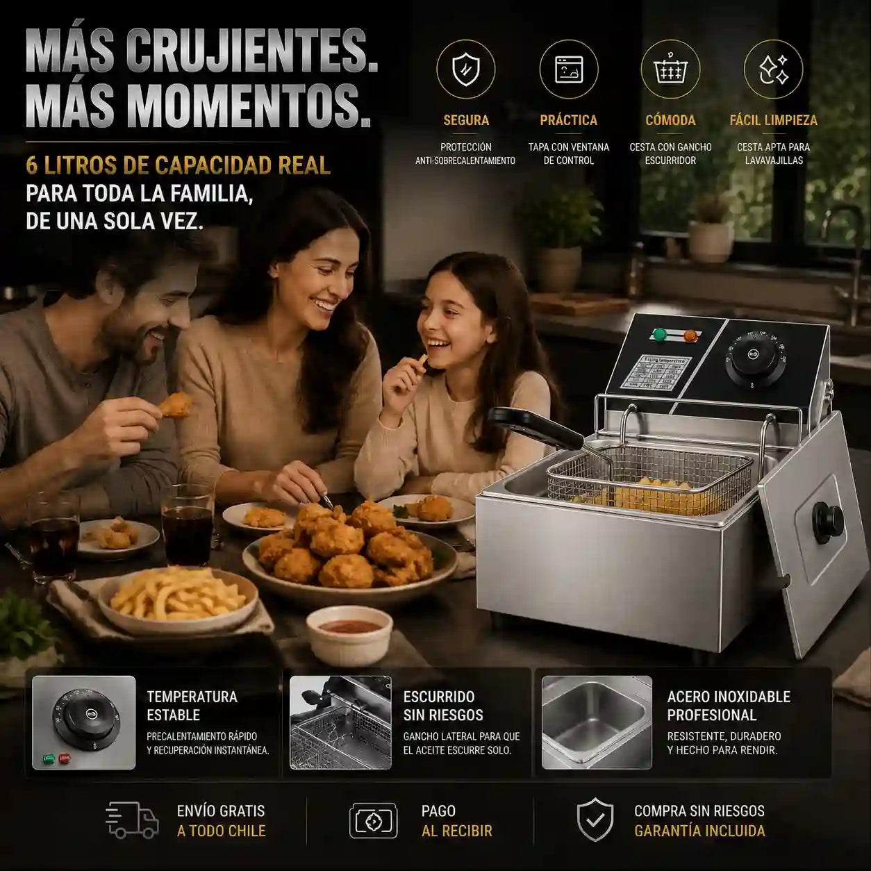 Freidora Eléctrica Profesional 6L ~ ¡Cocina sin límites!