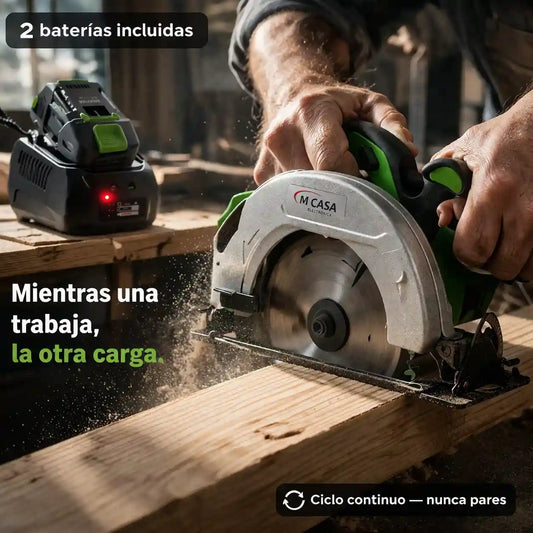 Sierra Circular Inalámbrica MCASA  2 Baterías | Incluye 3 discos de regalo 🎁