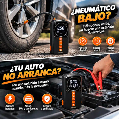 Copiloto 4 en 1: Partidor de Batería, Compresor de Aire, Powerbank y Linterna