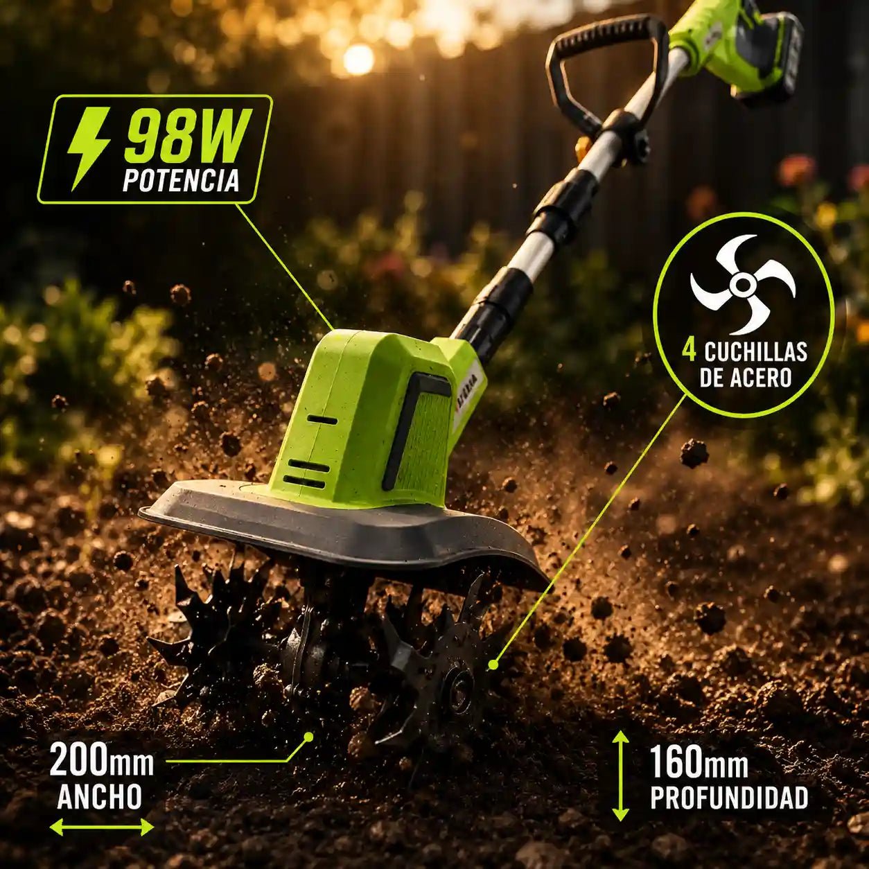 Cultivador Eléctrico Jardín MCASA