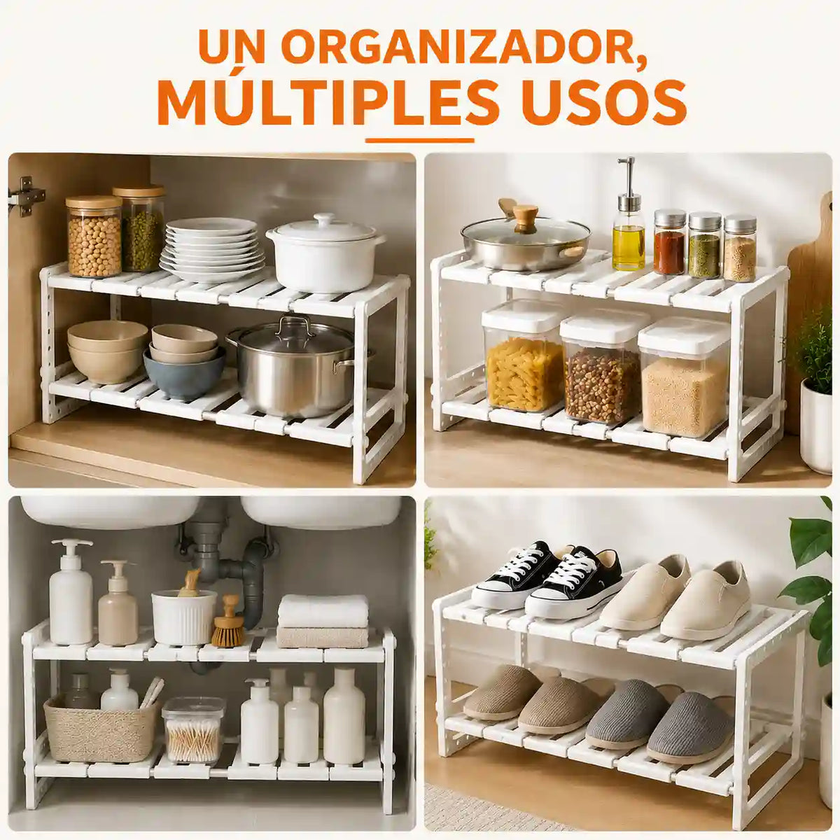 Organizador Doble Nivel Adaptable SpaceMax™