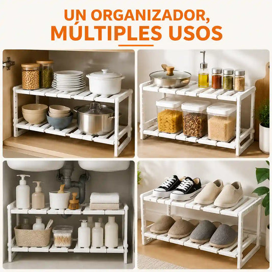 Organizador Doble Nivel Adaptable SpaceMax™