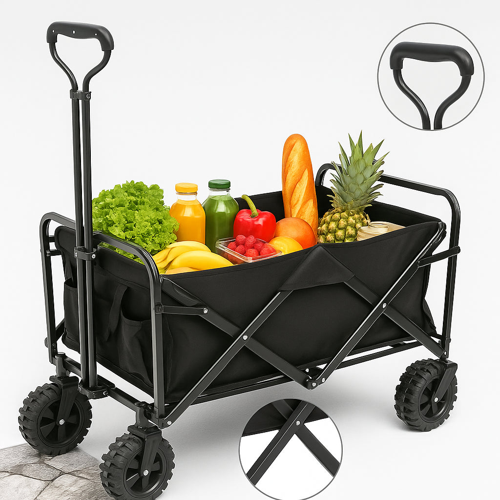 Carro Plegable Todo Terreno — El peso va en el carro… no en ti 🙌