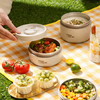 SET LONCHERA TÉRMICA ACERO INOX 🎒🍱