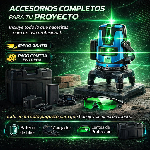 Nivel Láser Profesional de 5 Líneas 360º 🟢 La precisión no se negocia