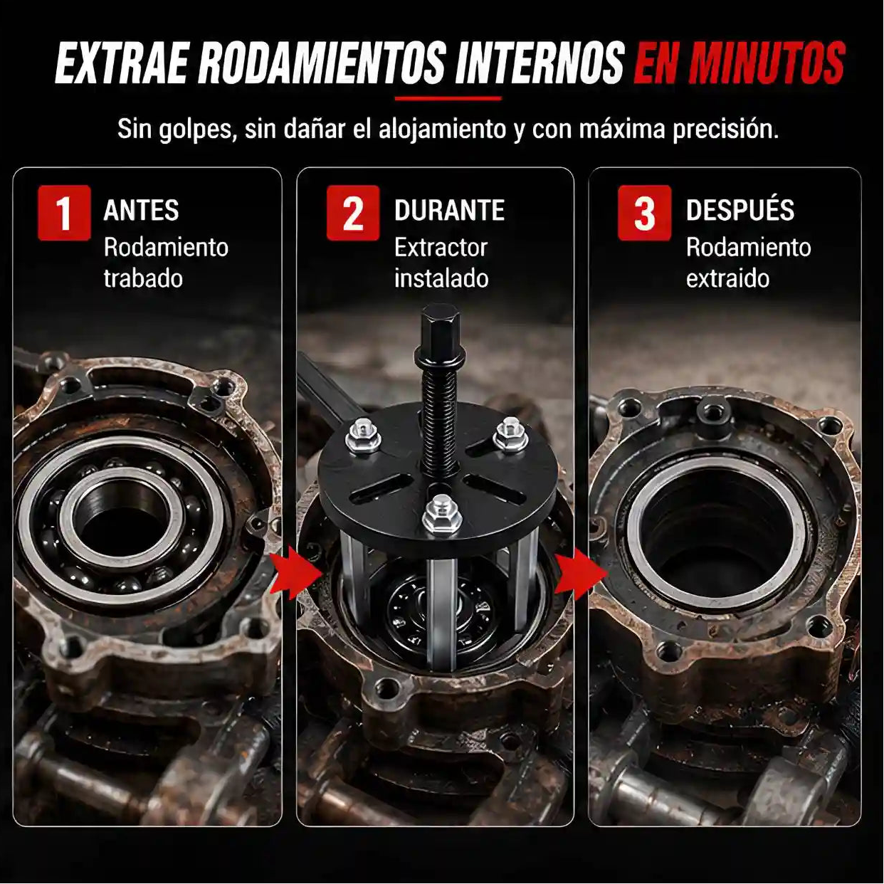 Kit Extractor Interno Rodamientos Profesional 22PCS ~ ¡Desmontar sin dificultad!