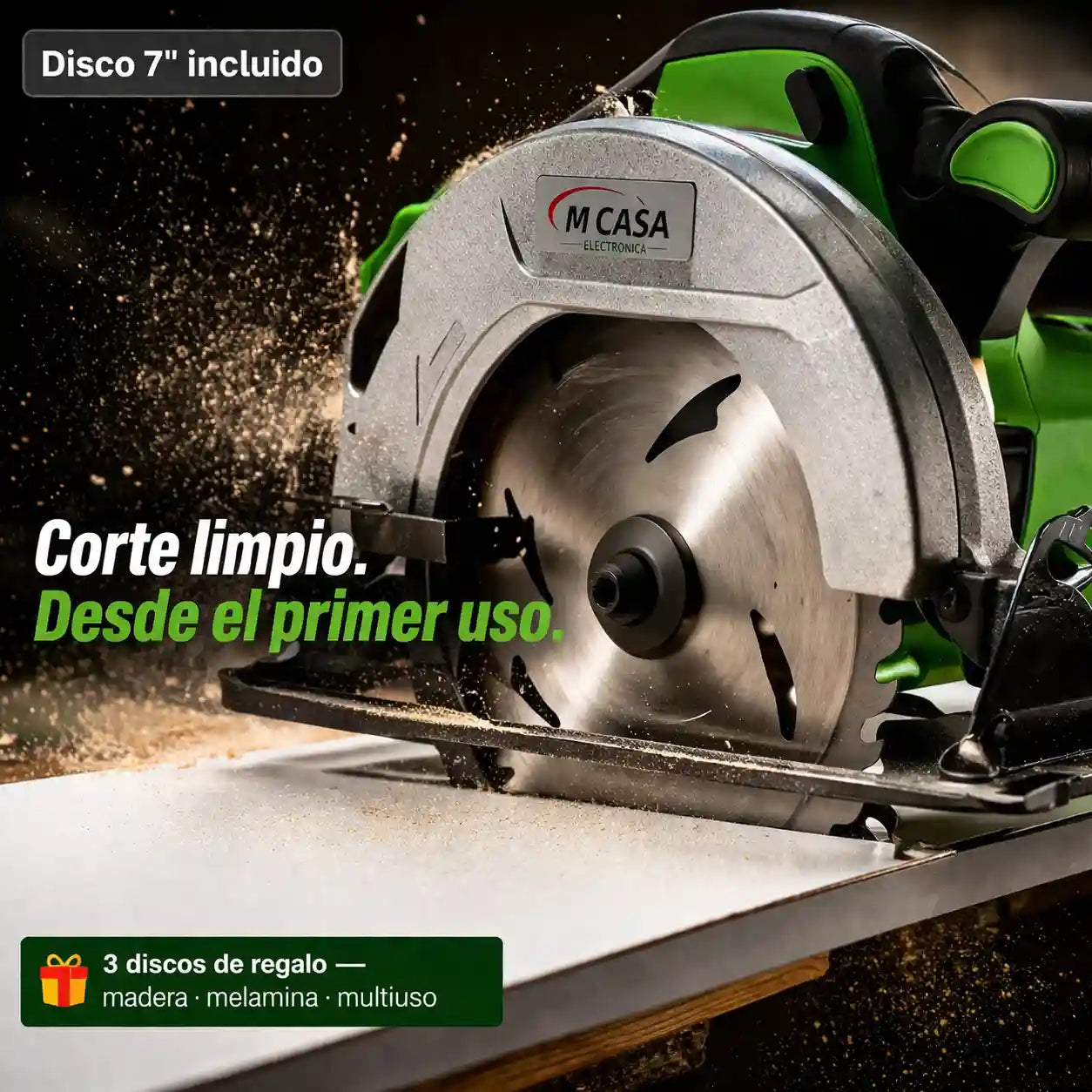 Sierra Circular Inalámbrica MCASA  2 Baterías | Incluye 3 discos de regalo 🎁