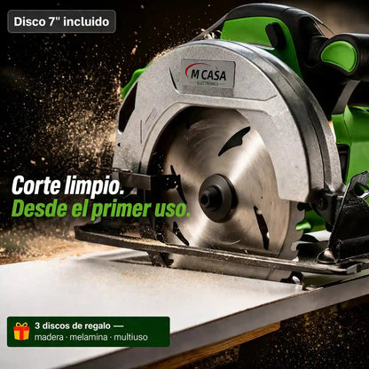 Sierra Circular Inalámbrica MCASA  2 Baterías | Incluye 3 discos de regalo 🎁
