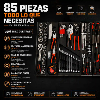 Caja Herramientas 85 Piezas 5 Niveles