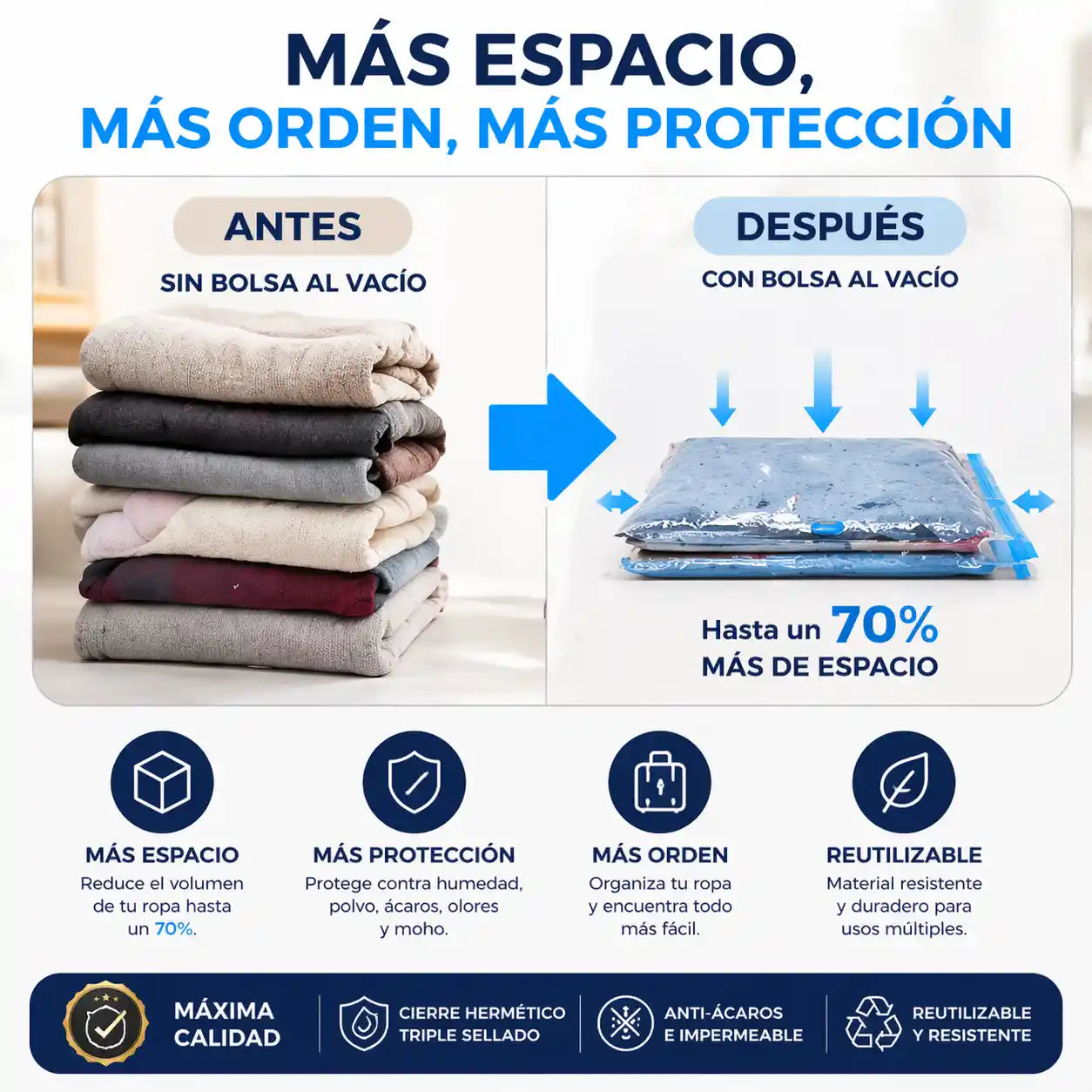 Pack 6 Bolsas al Vacio 68x98