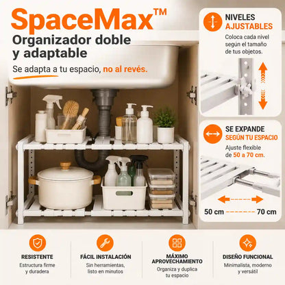Organizador Doble Nivel Adaptable SpaceMax™