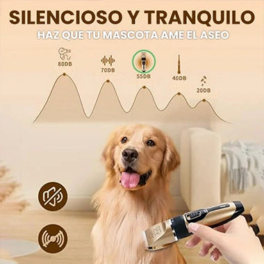 PetGroom™ –  Cortapelos Silencioso, Recargable y Profesional + 🎁Accesorios y Guía PDF de Regalo