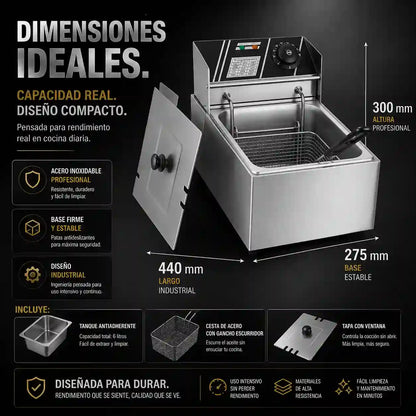 Freidora Eléctrica Profesional 6L ~ ¡Cocina sin límites!
