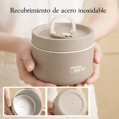SET LONCHERA TÉRMICA ACERO INOX 🎒🍱