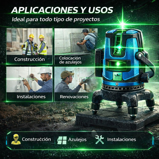 Nivel Láser Profesional de 5 Líneas 360º 🟢 La precisión no se negocia