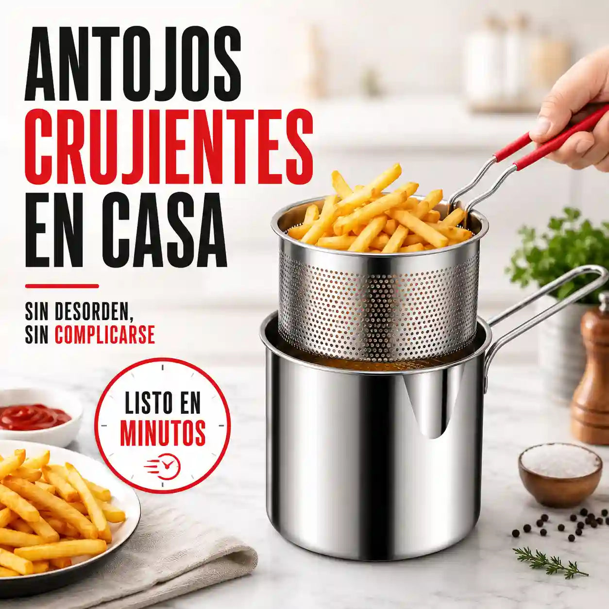 Olla acero 304 inoxidable para freír