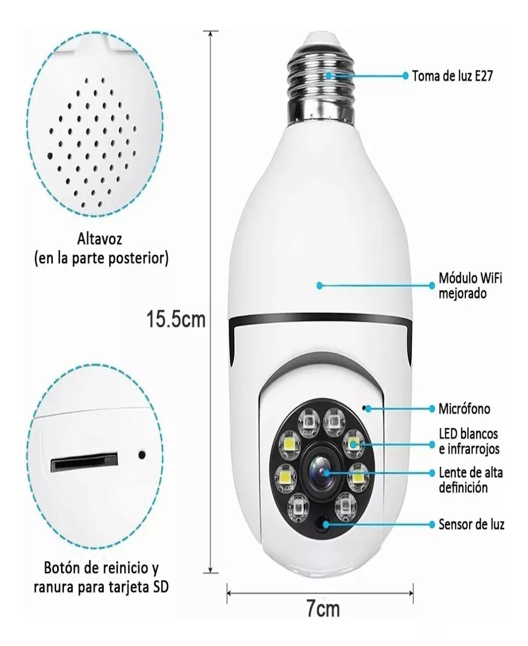 SecureCam 360° Visión Nocturna