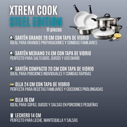 Set Xtrem Cook Acero Inoxidable 11 piezas™ — ¡Es hora de renovar tu cocina!