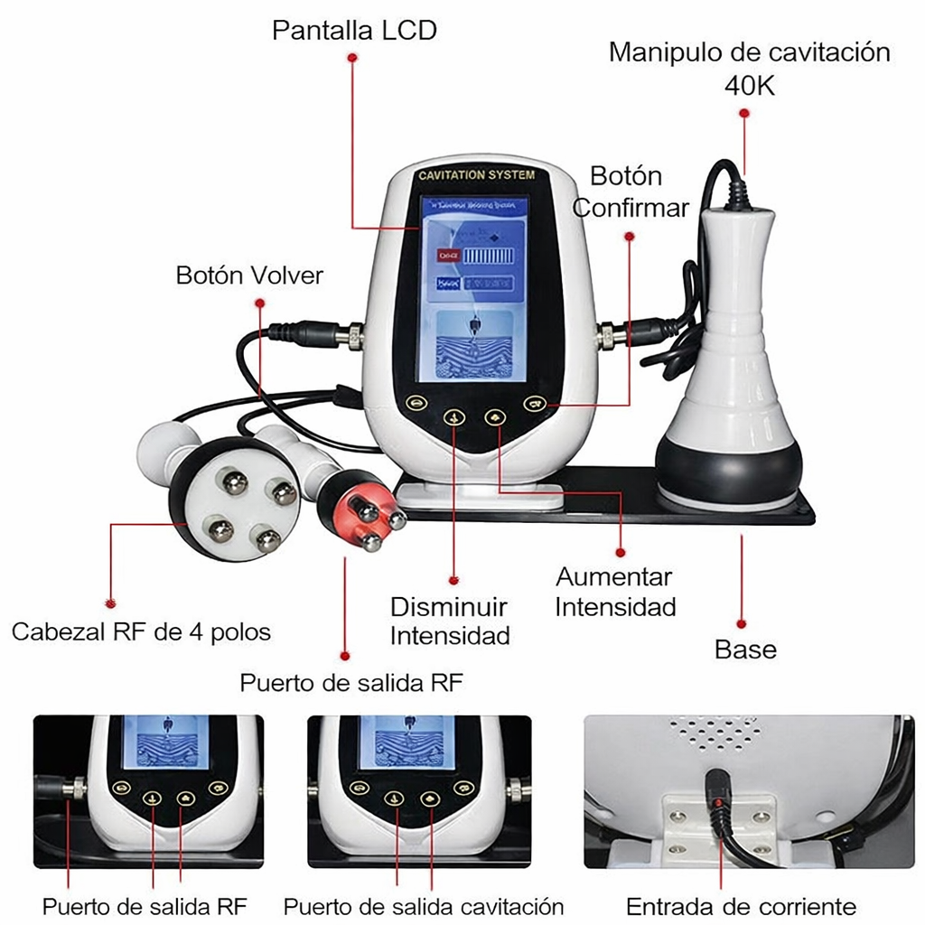 Máquina Cavitación 40K+Radiofrecuencia 3 en 1~Tú eliges cuándo realizar tu rutina de cuidado personal 💆‍♀️