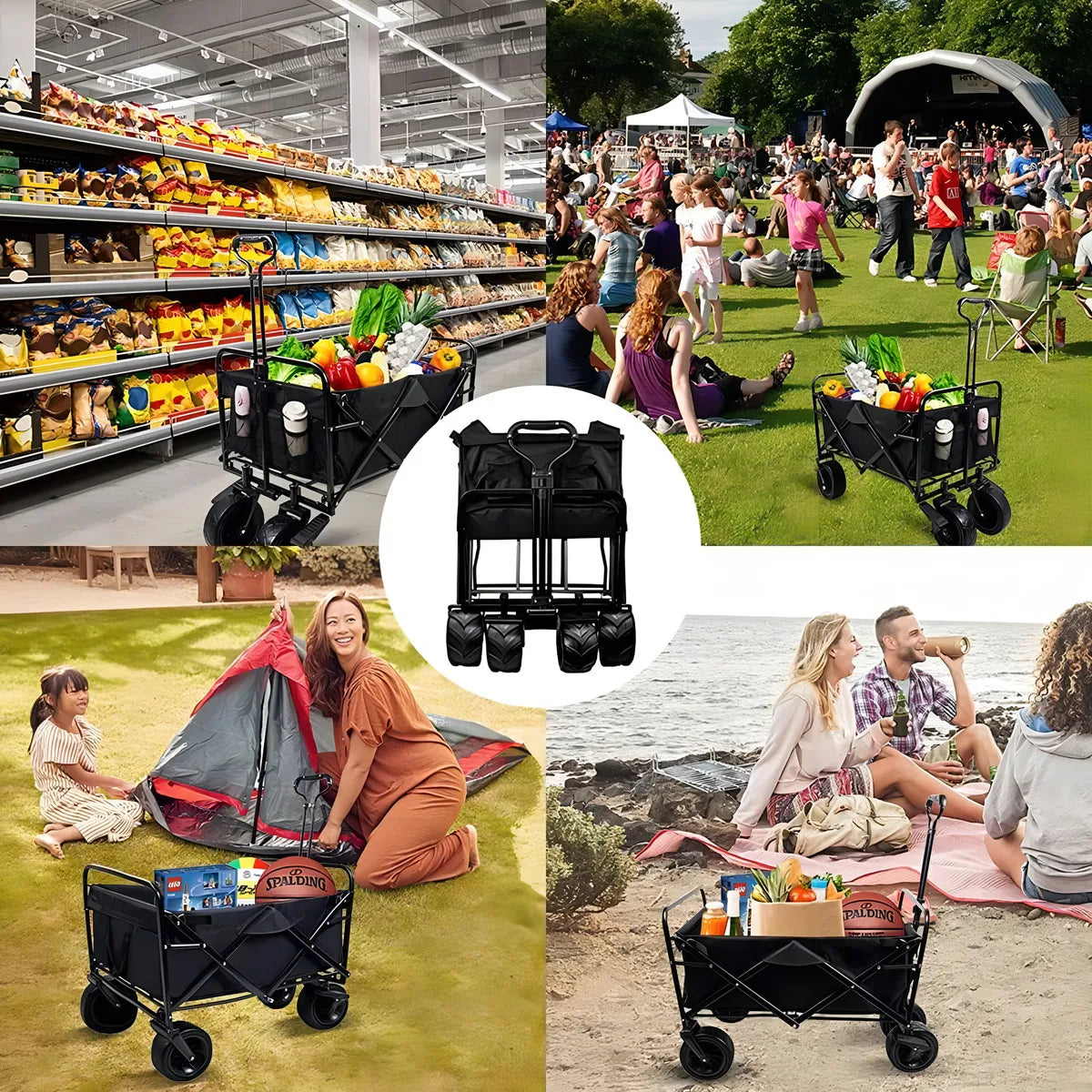 Carro Plegable Todo Terreno — El peso va en el carro… no en ti 🙌