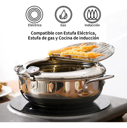 Olla Freidora Japonesa - Cocina crujiente y limpia, al estilo japonés 🇯🇵🍤