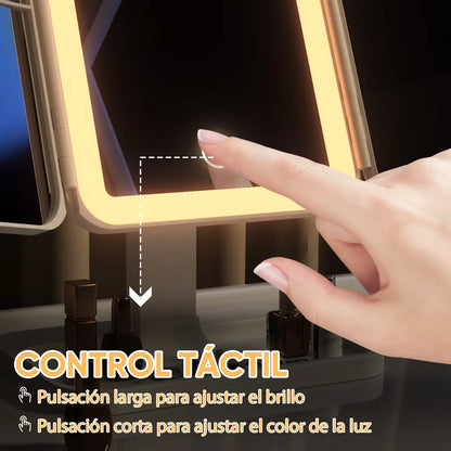 Espejo Led Triple LumiBelle ™  ¬ Para verte radiante en cualquier lugar 💄