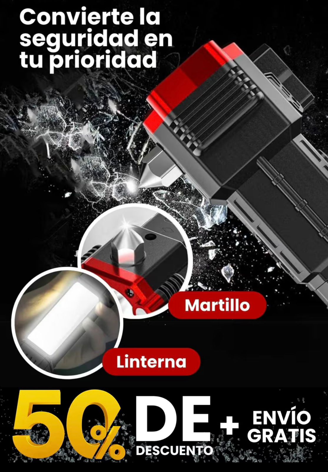 HammerLite® Linterna 4 en 1