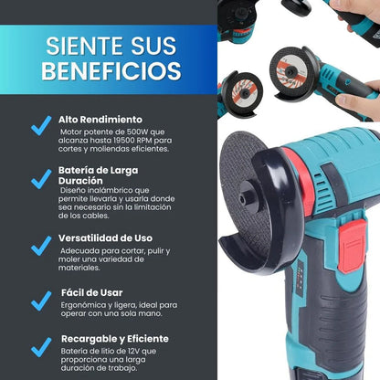 Mini Amoladora Angular + 2 baterías - ✔️ Sin cables · ✔️ Más control · ✔️ Mejor acabado