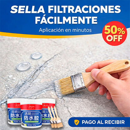 Pack 3 ADHESIVO TRANSPARENTE TAPA GOTERA + 3 brochas de regalo🎁